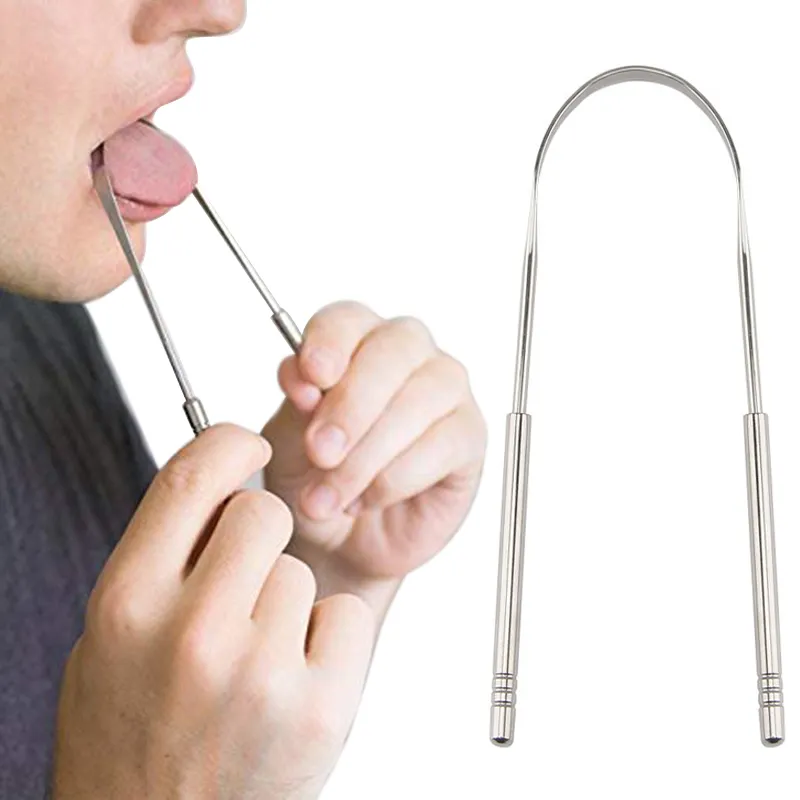 K306ステンレス鋼舌スクレーパークリーナーブレスクリーニングコーティングされた舌歯ブラシ歯科口腔衛生ケアツール