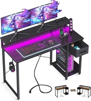 Table de jeu 75 "en gros d'usine avec support de moniteur, grande table PC avec lumières LED, bureau à domicile, noir
