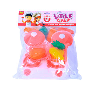 Kids <b>Kitchen</b> Tableware <b>Play</b> Set with Toy Food and Cooking <b>Accessories</b> BOPP Packed - Product Image 1