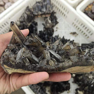 Cluster de cuarzo negro Natural, cristal de cuarzo ahumado, decoración curativa Druse, venta al por mayor - Product Image 3