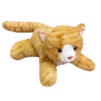 Grand chat orange poupée mignon Simulation poupée de chiffon jouet lavé Techniques trois fleurs chat en peluche couette cadeau d'anniversaire pour coton PP