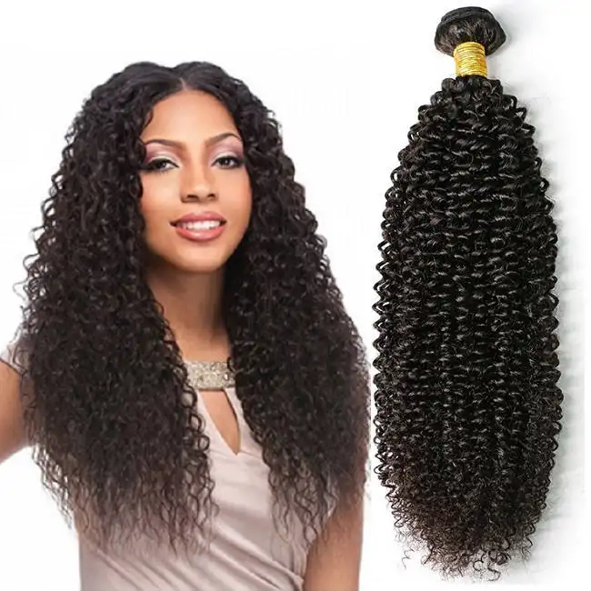 Wholesale virgin Brazilian human hair bundles vendor, mink kinky curly weave extension with lace closure