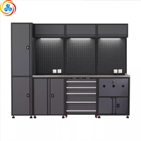 Armoires de rangement en acier assemblées avec serrure à clé, 2 portes, à poser au sol, pour atelier et garage, grande armoire combinée