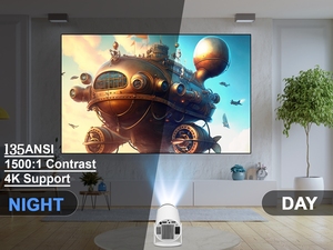 Mini-projecteur portable LED intelligent HY300 Pro LCD 500g pour extérieur, technologie intelligente, 50000 heures, vente chaude - Product Image 2