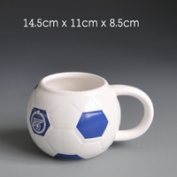 Yaratıcı Karikatür Futbol Tasarımlı 3D Kabartmalı Yeşil Seramik Kahve Kupası Halat Şeklinde 301-400ml AB Kalite Hediye Kutulu