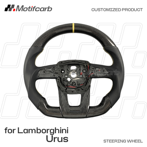 Amélioration de l'intérieur de la voiture pour Lamborghini Urus 2019-2025, volant personnalisé en fibre de carbone avec poignées en cuir noir - Product Image 2