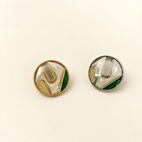 Boutons écologiques en alliage de zinc avec blocs de couleur rétro en époxy pour manteaux en cachemire et robes mi-longues – Collection Créateur de Mode