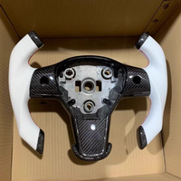 Volant en fibre de carbone véritable en gros, compatible avec Tesla Model Y 3 X S, utilise les boutons du véhicule d'origine