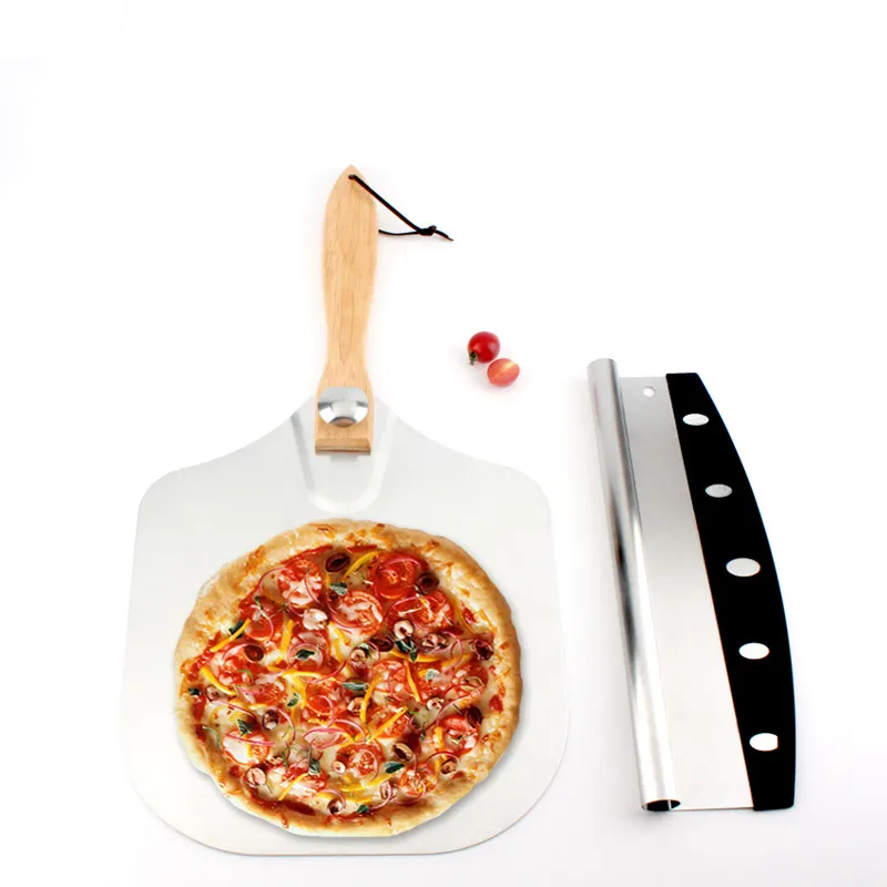 14 polegada pizza espátula premium pizza cortador alumínio liga pizza peel set kit