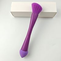 Ensemble de pinceaux de maquillage 4-en-1 en nylon avec manche en plastique, style blush angulaire, portable pour le visage, anticernes, blush, fond de teint