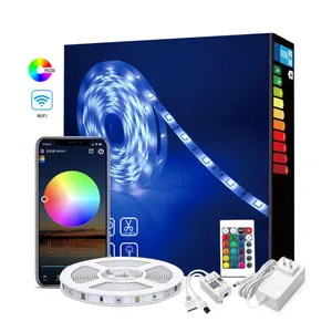 Sıcak satış DJ dans zemin yanıp sönen led şerit 120 led RGB renk değişimi koşu LED şerit Wifi denetleyicisi ile ışık