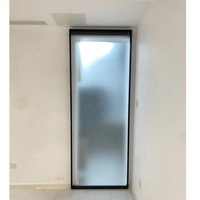 Porte coulissante magique à rail invisible, cadre noir, rail supérieur invisible, porte d'appartement, installation facile avec verre trempé