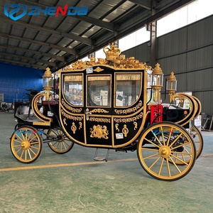 Fabricant professionnel de chariots à chevaux, chariot royal, chariot de tourisme, chariot de mariage romantique, chariot à chevaux à 4 roues avec pneus pleins et LED - Product Image 2