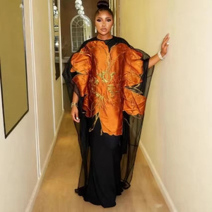 <span class=keywords><strong>Tunica</strong></span> Elegante da <span class=keywords><strong>Donna</strong></span> Africana, Europea e Americana <span class=keywords><strong>Taglie</strong></span> <span class=keywords><strong>Forti</strong></span>, in Organza con Motivo Geometrico e Orlo a Balze, per il Commercio Transfrontaliero in Africa - Product Image 3