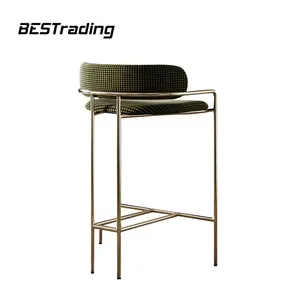 Bar Room Dining Room Furniture Commercial Furniture Metal Bar Stools Velvet Counters High Chairs Modern Breakfast Bar Stools