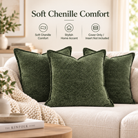 Housse de coussin en tissu chenille de qualité supérieure, forme carrée, fermeture éclair cachée, taie d'oreiller personnalisée