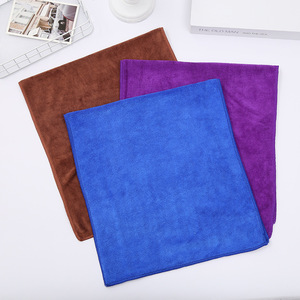 Serviette en microfibre 35x75 cm, épaisse et absorbante, pour lavage de voiture, séchage des cheveux, serviette cadeau, couleur unie, rectangulaire - Product Image 2