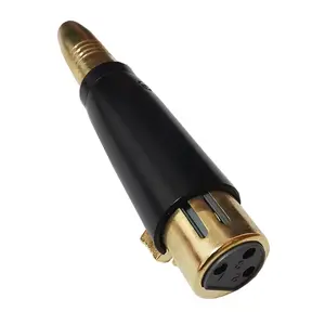 XLR 3 pines macho hembra a 1/4 "6,35mm hembra Jack adaptador de Audio negro chapado en oro