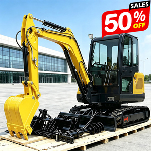 Mini-excavatrice sur chenilles de 3 tonnes avec cabine fermée, moteur hydraulique, pour travaux de jardinage - Product Image 6