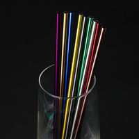 Pailles réutilisables en acier inoxydable 18/8 écologiques, ensemble avec brosse de nettoyage, logo personnalisé, options multicolores, pour bar et usage domestique
