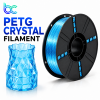 Filament d'imprimante 3D Becreative PETG haute transparence, 1,75 mm, pour impression FDM, 230-250, faible odeur, haute résistance, lisse