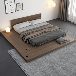 Cama Doble de Estilo Nórdico Moderno, Cama Tatami Japonesa de Madera, Estilo Suave con Muebles de Dormitorio de Madera Maciza, Gran Oferta - Product Image 2