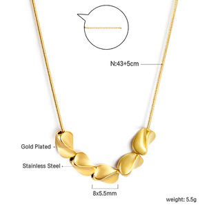 สร้อยคอจี้รูปทรงเรขาคณิตแบบไม่สมมาตรสีทองสำหรับผู้หญิง  เครื่องประดับแฟชั่นสำหรับงานปาร์ตี้ - Product Image 4