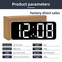 OEM Kundenspezifischer Batteriebetriebener LED Digitaler Wecker 24-Stunden-Anzeige Spiegelfinish Modern Minimalistisch Nachttischuhr für Kinder Studenten