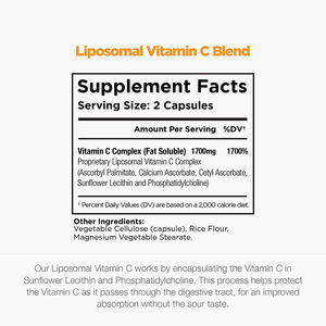 <span class=keywords><strong>C</strong></span>ápsulas Liposomales <span class=keywords><strong>de</strong></span> <span class=keywords><strong>Vitamina</strong></span> <span class=keywords><strong>C</strong></span> al 20% con Sabor a Fresa <span class=keywords><strong>para</strong></span> <span class=keywords><strong>el</strong></span> Apoyo Inmunológico en Adultos, Marca Blanca - Product Image 2