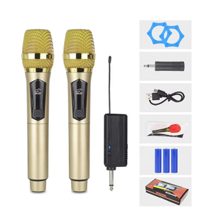 Système de microphone sans fil professionnel rechargeable à double micro, micro dynamique sans fil pour le <span class=keywords><strong>karaoké</strong></span>, le chant et le divertissement à domicile - Product Image 4