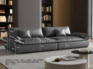 Ensemble de canapé modulaire contemporain minimaliste canapé confortable pour salon couleur unie cuir véritable pour villas - Product Image 4