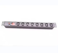 PDU 1U 19 pouces pour montage en rack avec 8 prises IEC C19 16A Protection contre les fuites pour salle de serveurs et usage industriel