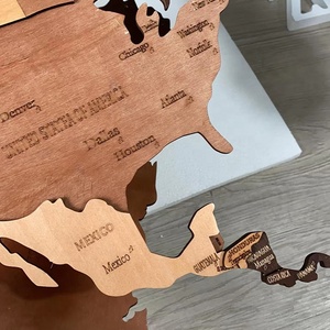 Trong Kho Lớn Bằng Gỗ Bản Đồ Thế Giới Tường Trang Trí Đa Màu Sắc 3D Gỗ Câu Đố Thế Giới Tường Bản Đồ - Product Image 4