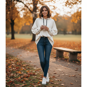 DKB donna oversize felpa con cappuccio stampata in seta con decorazione ricamata taglia XS per la stagione autunnale - Product Image 3