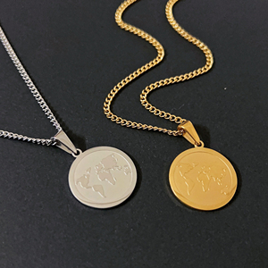 Nueva tendencia productos 316L Acero inoxidable hombres EE. UU. Bandera colgante <span class=keywords><strong>mapa</strong></span> <span class=keywords><strong>personalizado</strong></span> Collar para hombres viaje joyería globo <span class=keywords><strong>mapa</strong></span> collar - Product Image 4