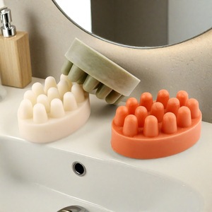 Oval Brush Shaped <b>Soap</b> <b>Mold</b> Silicone DIY Craft <b>Mold</b> For Home Use Massage <b>Soap</b> Making Tool - Product Image 3