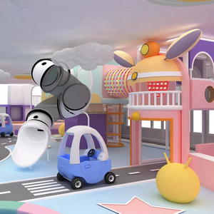 Aire de jeux intérieure pour enfants Centre de divertissement familial avec base spatiale <span class=keywords><strong>Parc</strong></span> de trampoline et toboggan en plastique Aire de jeu souple pour les tout-petits - Product Image 1