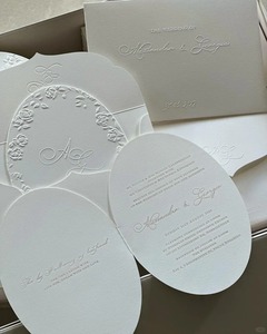 Phong cách cổ điển lời mời đám cưới Bộ vàng lá chi tiết letterpress lời mời giấy chất liệu ống đồng in ấn loại - Product Image 5