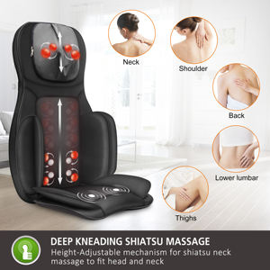 Coussin de massage complet du corps-<span class=keywords><strong>Siège</strong></span> de pétrissage <span class=keywords><strong>Shiatsu</strong></span> Masseur portable pour le cou et le dos avec chaleur et compression pour le dos et les épaules - Product Image 2