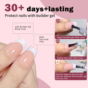 288 pièces, 12 couleurs, faux ongles à presser de style français, couverture complète, ensemble de faux ongles de couleurs mélangées en boîte - Product Image 3