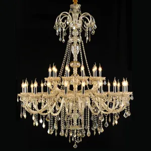 Custom villa led maria theresa chandelier high ceiling lights lighting large murano glass modern luxury crystal chandeliers