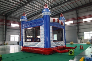 Castillo Inflable Patriótico con la Bandera de EE. UU., Castillo Hinchable de PVC Resistente con Escalón para Eventos Infantiles - Product Image 4