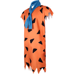 Costume de Génocephale des Flintstones pour Homme Adulte Orange avec Écharpe Bleue, Tenue de Scène, Fête, Halloween, Cosplay - Product Image 3