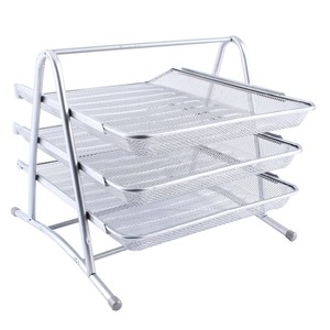 Bac à lettres grillagé à 3 niveaux Porte-documents de <span class=keywords><strong>bureau</strong></span> A4 Rangement des dossiers papier Organisateur de <span class=keywords><strong>bureau</strong></span> - Product Image 2