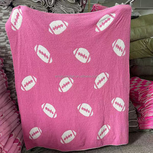 Logotipo personalizado Gameday manta al por mayor sofá bebé acogedor Rosa voleibol fútbol felpa lindo polar mantas <span class=keywords><strong>para</strong></span> invierno - Product Image 4
