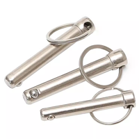 Goupille à bille à dégagement rapide en acier inoxydable de qualité marine, à ressort, avec cylindre de sécurité, 12mm, 8mm, 3/8, 65mm