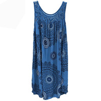 Robe midi bohème pour femme avec dentelle, nouvelle collection 2026, imprimé géométrique, sans manches, ample, décontractée, pour la plage