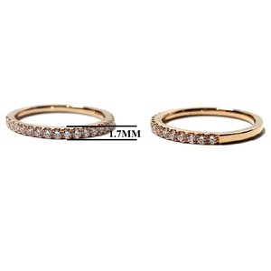 Prix usine mariage précieux pour les filles quotidien à la mode bijoux fins 18k or Rose diamant naturel demi chemin bague - Product Image 2