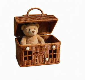 Cesta de Almacenamiento de Dulces para Niños, Moderna, Ecológica, Multifuncional, de Plástico PP Tejido, con Forma de Casa, para Decoración del Hogar y Regalos - Product Image 1