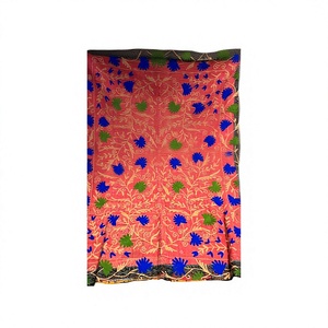 Vintage Kantha Suzani Embroidered Cotton Square <b>Shawl</b> Handcrafted Lightweight Traditional Floral <b>Wrap</b> Daily Use - Product Image 4